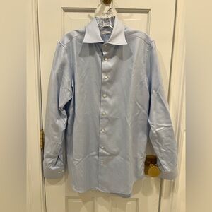 SUITSUPPLY Egyptian Cotton Traveler Blue Slim Fit Men’s Dress Shirt 40 / 15 3/4